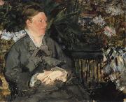 Edouard Manet Mme edouard Manet dans la Serre oil on canvas